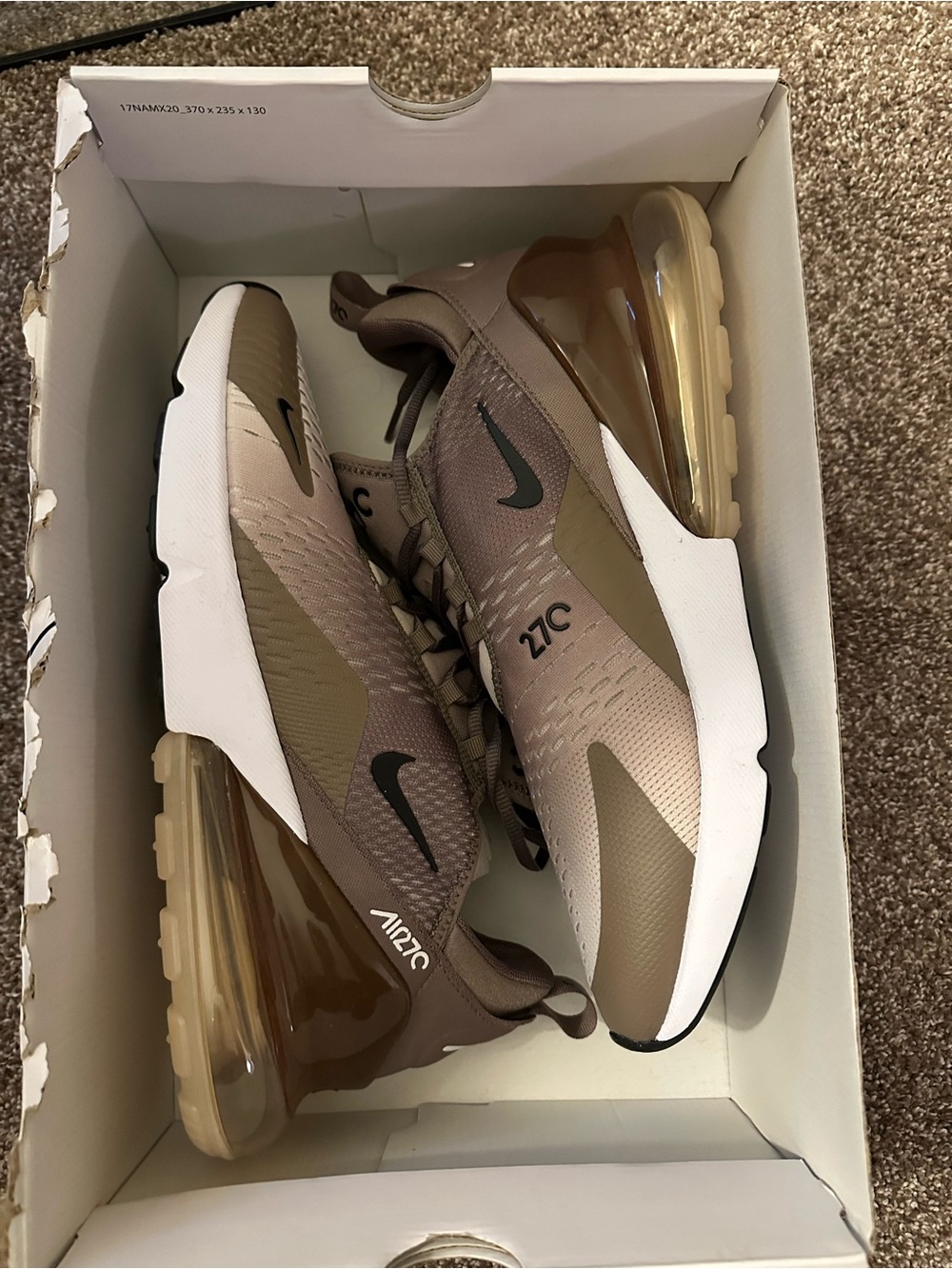 Nike Air Max 270 Men's Sneakers - Taupe Olive Blend - Picture 5 of 5